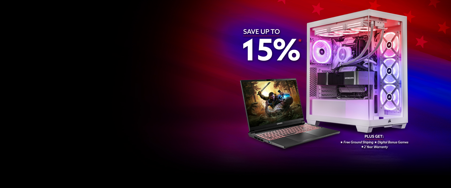 Save uo 15% plus free shipping, digital bonus games & 2 year warranty