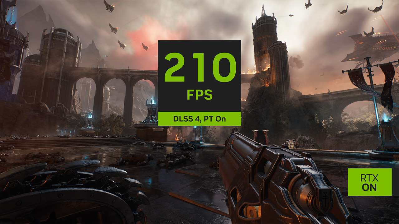 210 FPS DLSS 4, PT On - RTX ON
