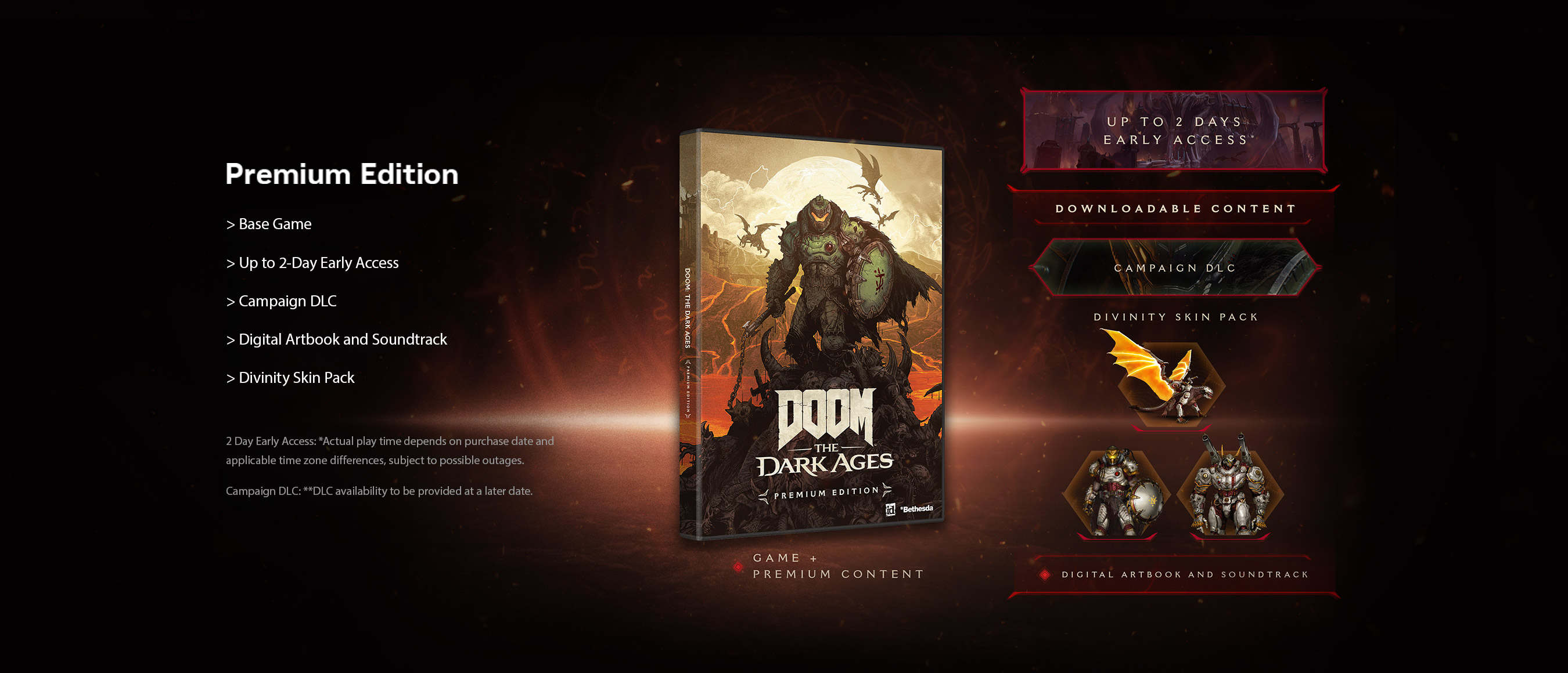 Premium Edition - Base game, Up 2-day early access, campaign DLC, Digital artboard & soundtrack, and Divinity skin pack