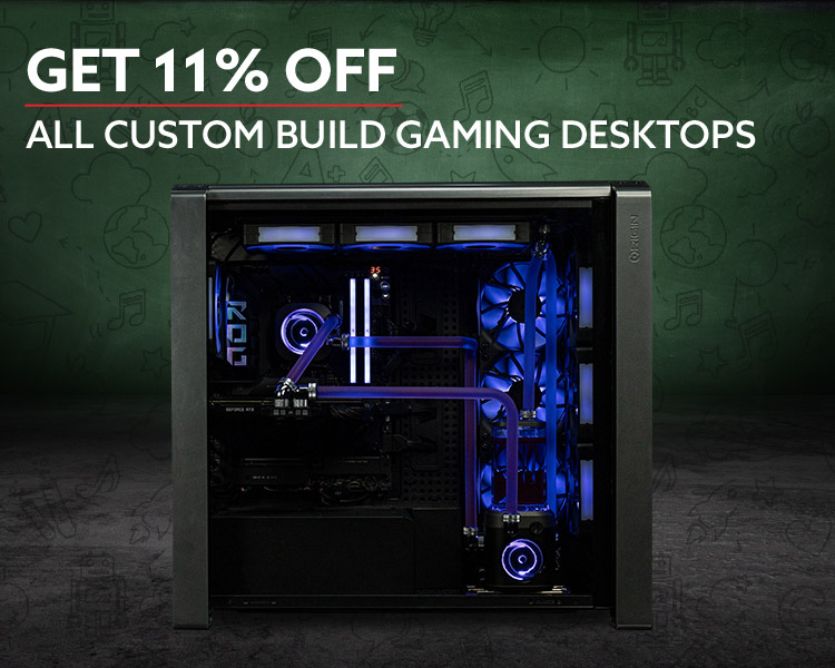 All custom build Gaming desktops and laptops 12% off