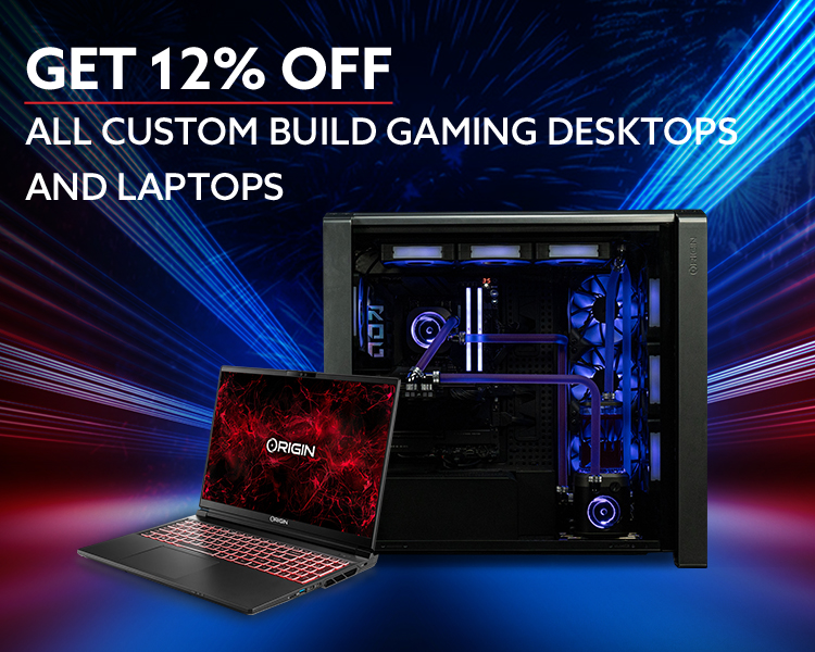 All custom build Gaming desktops and laptops 12% off