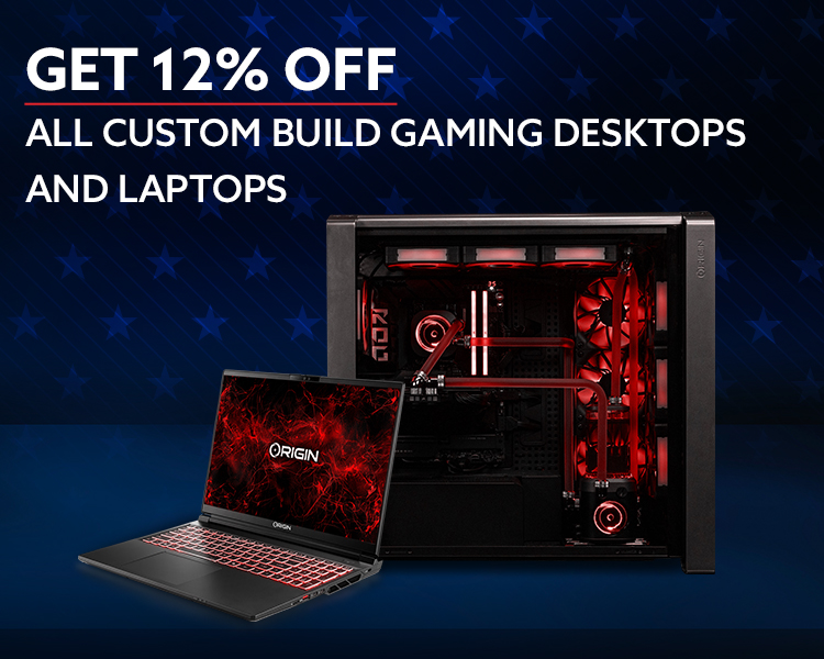 All custom build Gaming desktops and laptops 12% off