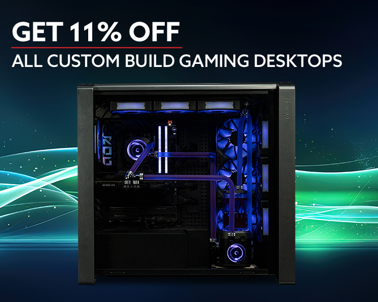 All custom build Gaming desktops and laptops 12% off