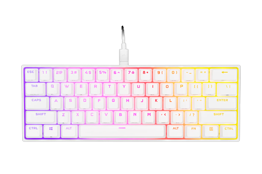 K65 RGB MINI 60% Mechanical Gaming Keyboard — CHERRY MX SPEED — White				
