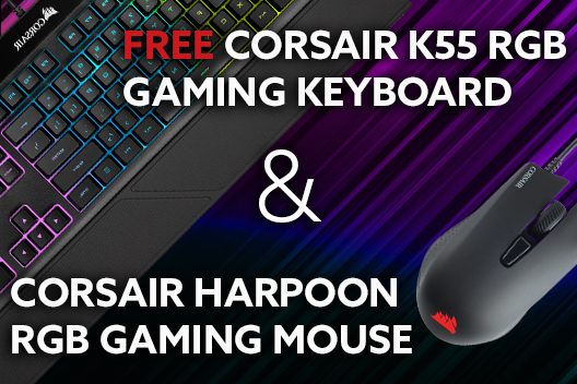 CORSAIR K55 RGB Gaming Keyboard CORSAIR Harpoon RGB Gaming Mouse
