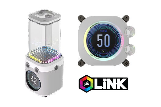 PRIME White Hydro X LCD iCUE LINK Cooling - Soft Tubing