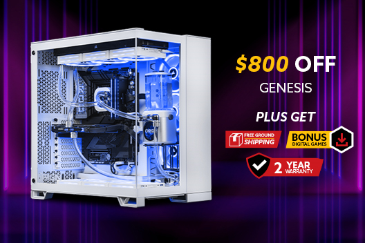 $800 off Genesis Desktops & Free 2 Year Warranty *Discount Applied at Checkout